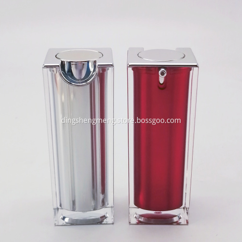 Red Square Pressivng Plastic Bottle Cosmetic Lotion Bottle